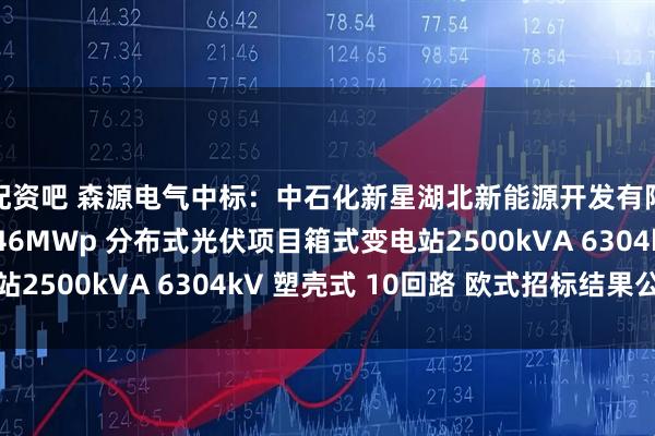 配资吧 森源电气中标:中石化新星湖北新能源开发有限公司中韩石化 1046MWp 分布式光伏项目箱式变电站2500kVA 6304kV 塑壳式 10回路 欧式招标结果公告