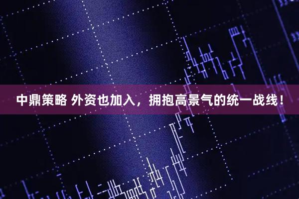 中鼎策略 外资也加入，拥抱高景气的统一战线！